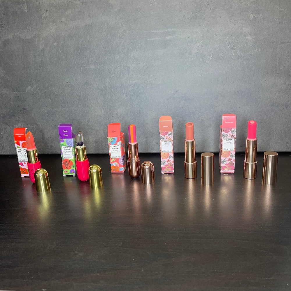 New Bundle of 5 Winky Lux Makeup Lipstick Lip Balm Set